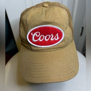 Coors Beer Classic Red Oval Logo Embroidered Patch Snap-Back Trucker Mesh Hat